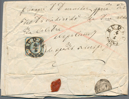 15904 Rumänien: 1862, Single Manual-printed 30 Parale Blue On (double Used) Folded Letter Sent With Double - Briefe U. Dokumente