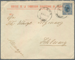 15909 Rumänien: 1906, 25 Bani Blue, Single Franking On Official Preprinted Cover "SERVICE DE LA COMMISSION - Briefe U. Dokumente