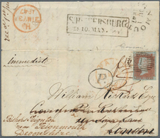 15919 Russland: 1847: Paid Folded Letter From St. Petersburg To London. There Franked With 1 Penny Red Bro - Neufs