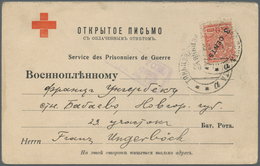 15966 Russische Post In China: 1917, 3 C On 3 K Red-carmine, Single Franking On Red Cross Relief Card Writ - Cina