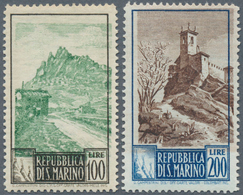 16007 San Marino: 1949, Views 100 L And 200 L With Extreme Register Shift Mnh. - Ungebraucht