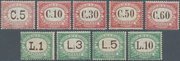 16014 San Marino - Portomarken: 1924, 5 C. To 10 L., Complete Set Of Nine Values, Unmounted Mint (partly N - Timbres-taxe