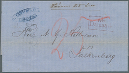 16019 Schweden: 1867, "FRAN DANMARK", Boxed VIOLET Ship Mail Arrival Marking On Entire Letter From Copenha - Neufs