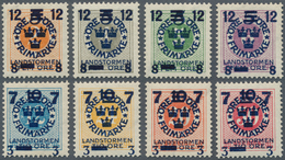 16028 Schweden: 1918, For The Landsturm, 8 Items With Reversed Overprints, Mint Never Hinged, (Mi ? Ca. 1. - Nuovi