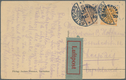 16029 Schweden: 1920, Postcard Via Airmail From GÖTEBORG To Leipzig Wfranked With 10 Ans 20 Öre Airmail St - Nuovi