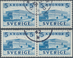 16033B Schweden: 1942/1946, 5 Kr. "Königsschloß In Stockholm", 2 Waagerechte Tadellos Gestempelte Paare, Un - Nuovi