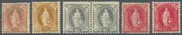 16098 Schweiz: 1900-1905 Stehende Helvetia: Gruppe Von 6 Ungebrauchten Marken, Mit 30 Rp., 40 Rp. Und 3 Fr - Neufs