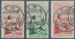 16101A Schweiz: 1912, "PRO JUVENTUTE VORLÄUFE", 10 Rp. - 10 Cmi., 3 Werte, Komplett Gestempelter Luxussatz - Ungebraucht