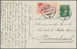 16102 Schweiz: 1912, Weihnachts-Postkarte Frankiert Mit Pro Juventute Rot In Italienischer Sprache Und 5 R - Neufs