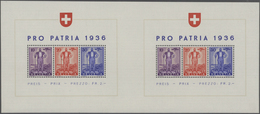 16111A Schweiz: 1936, Blockform Zur "Bundesfeier - PRO PATRIA 1936", 2 Blocks Je Postfrisch Und Im Waagerec - Ungebraucht