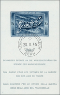 16112A Schweiz: 1945, 3 + 7 Fr. Block "Schweizer Spende An Die Kriegsgeschädigten", FDC Luxus-Block Mit Gut - Ungebraucht