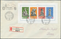 16115A Schweiz: 1940, Block "Bundesfeier (Pro Patria)" Auf Einschreibebrief Mit SST "SCHWEIZ-AUTOMOBIL-POST - Ungebraucht