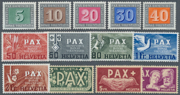 16122 Schweiz: 1945, PAX Serie, 13 Werte Postfrisch, Mi. 450,- Euro - Ungebraucht