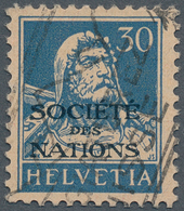 16147 Schweiz - Völkerbund (SDN): 1922/1925: 30 Rp Blau, Geriffeltes Papier, Mit Aufdruck "Societè Des Nat - UNO