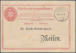 16153A Schweiz - Ganzsachen: 1870 Tübli-Ganzsachenkarte 5 Rp. Mit Privatzudruck Der Bezirks-Gerichts-Kanzle - Entiers Postaux