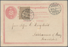 16153B Schweiz - Ganzsachen: 1870 Tübli-Ganzsachenkarte 5 Rp. Mit Rückseitigem Privatzudruck "Schweizerisch - Interi Postali