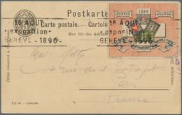 16167 Schweiz - Besonderheiten: 1896, Internationale Briefmarkenausstellung Genf 1896, Vignette Auf Gs. 5 - Altri & Non Classificati