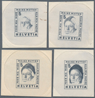 16169 Schweiz - Besonderheiten: 1950/1960 (ca). Lot Mit 4 Versch. Essays Und 2 Versch. Künster-Handzeichnu - Autres & Non Classés