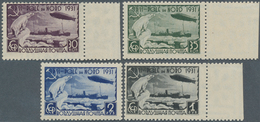 16189A Sowjetunion: 1931, POLARFAHRT, Postfrischer Luxussatz, 30 K.-1 R. Rechte Randstücke - Storia Postale