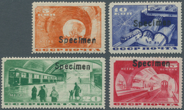 16198 Sowjetunion: 1935, Opening Of Metro Moscow, Complete Set With Horizontal Overprint "Specimen" In Bla - Lettres & Documents