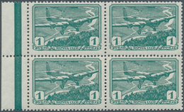 16209 Sowjetunion: 1938, Aviation In The USSR, 1rbl. Bluish Green, MARGINAL BLOCK OF FOUR, Unmounted Mint. - Brieven En Documenten