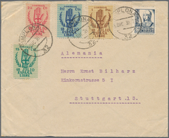 16263 Spanien: 1938, Complete Issue "18 JULIO ESPANA LIBRE" With Additional Franking On Envelope From PAMP - Oblitérés