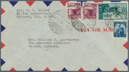 16284 Triest - Zone A: 1950, 5 L Blue, 2 X 20 L Purple And 100 L Green Airmail-stamp, Mixed Franking On Ai - Neufs