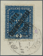 16289A Tschechoslowakei: 1919, "Kronenwerte In Bildgröße" 2 Kr. Violettultramarin, Perfekt Zentriert Auf We - Storia Postale