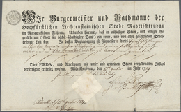 16297 Tschechoslowakei - Besonderheiten: 1789, Urkunde (Foeda) 'Bürgermeister Und Rathmanne Der Hochfürstl - Autres & Non Classés