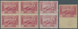 16326 Türkei: 1922, National Unification, 25pi. Carmine, Lot Of Three Varieties: Imperforate Block Of Four - Lettres & Documents