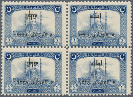 16327 Türkei: 1922, Second Adana Issue 1 Pia. Block Of Four With Variety "left Stamps Showing Inverted Wor - Storia Postale