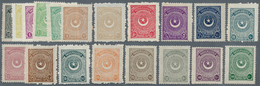 16331 Türkei: 1923, Star And Moon First Issue Set Of 19 Values Up To 500 Pia. Green, Mint Never Hinged, Ve - Lettres & Documents