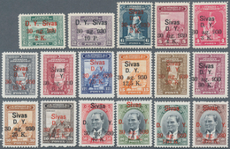 16337 Türkei: 1930, Sivas Railway Complete Set Of 22 Values Mint Never Hinged With Original Gum, Very Fine - Lettres & Documents