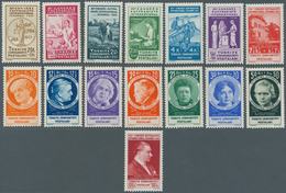 16341 Türkei: 1935, Frauenkongreß Istanbul, Komplett 15 Werte Postfrisch, Kleine Werte Teils Zahnfehler, M - Briefe U. Dokumente