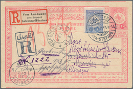 16392 Türkei - Stempel: 1912, "AYA-STEFANO 24/10/1912" Cds. On 20 Para Postal Stationery Card Used Uprated - Autres & Non Classés