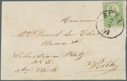 16405 Ungarn: 1871, 3 Kr Green Litograph Single Franking On A Small Local Cover (faults) Cancelled "BUDA" - Storia Postale