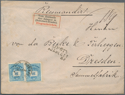 16408 Ungarn: 1878, Zweimal 10 Kr. Grünblau, Dabei Einmal Abart: Fehlende Straffierung In Rechter Oberer E - Briefe U. Dokumente