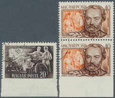 16415 Ungarn: 1951-1953, Five-year Plan 20 F Below UNPERFORATED And Composer 40 F In The Vertical Pair, Lo - Storia Postale