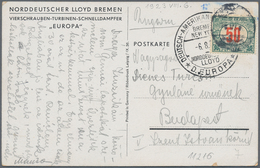 16418 Ungarn - Portomarken: 1932, 50 F. Tied Unclear On Inbound Ppc To Budapest, NGL Steamer "Europa" Card - Segnatasse