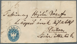 16430 Ungarn - Stempel: "T.ABAD-SZALOK 22.11.(65)", Clear Strike In Blue On Austria Coat Of Arms 10 Kr. Bl - Storia Postale