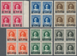 16437 Vatikan: 1934, "Provisorials", Complete Set In MNH Blocks Of Four, The 3.05 Lire Value Signed Bottac - Lettres & Documents