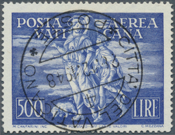 16452 Vatikan: 1948, 500 L. Flugpostausgabe, Perfekt Zentriertes, Glasklares Luxusstück Mit Seltenem Kopfs - Lettres & Documents