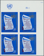 16461 Vereinte Nationen - Genf: 1969. IMPERFORATE Corner Block Of 4 For The 50c Value Of The Definitives I - Neufs