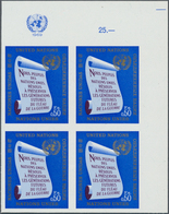 16461 Vereinte Nationen - Genf: 1969. IMPERFORATE Corner Block Of 4 For The 50c Value Of The Definitives I - Nuovi