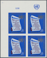 16462 Vereinte Nationen - Genf: 1969. Definitive Stamp 50c In An IMPERFORATE Corner Block Of 4 Showing "Op - Nuovi