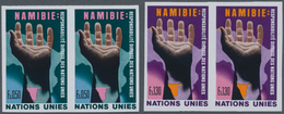 16490 Vereinte Nationen - Genf: 1975. Complete Issue "Namibia" (2 Values) In IMPERFORATE Horizontal Pairs - Nuovi