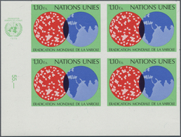 16503 Vereinte Nationen - Genf: 1978. IMPERFORATE Corner Block Of 4 For The 1.10fr Value Of The Set "Globa - Neufs
