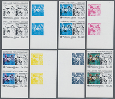 16529 Vereinte Nationen - Genf: 1987. Progressive Proof (8 Phases) In Vertical Pairs For The 1.20fr Value - Ungebraucht