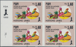 16532 Vereinte Nationen - Genf: 1988. IMPERFORATE Block Of 4 For The 1.40fr Value Of The Set "IFAD - Intl. - Neufs