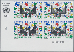 16546 Vereinte Nationen - Genf: 1991. IMPERFORATE Corner Block Of 4 For The 80c Value Of The Set "Rights O - Ungebraucht